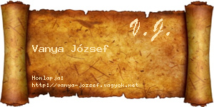 Vanya József névjegykártya